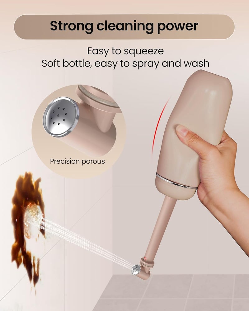 Redsack Portable Bidet for Travel & Camping - Manual Squeeze Handheld Peri Bottle for Feminine Hygiene, 3 Leak-Proof Seals, Extendable Sprayer with Rotating Nozzle for Men & Women (Khaki, General) - Image 4