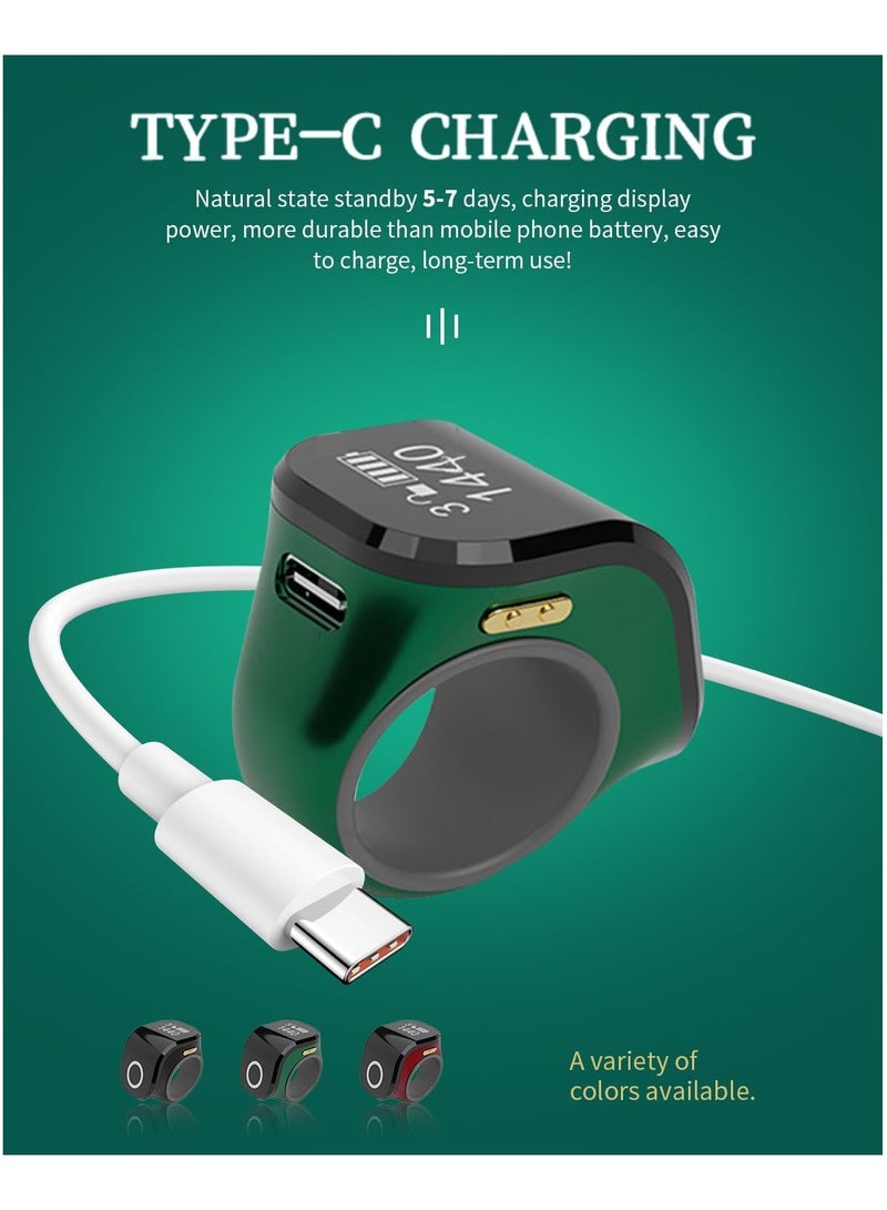 Waterproof Ring Smart Ring with Adjustable Silicone Fingerstall Suitable for Adults to Pray (Black) - Image 5