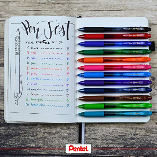 Pentel BL107B EnerGel-X Retractable Roller Gel Pen, .7mm, Red Barrel/Ink, Dozen - Image 2