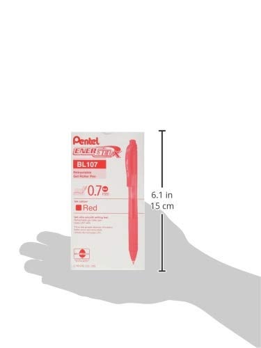 Pentel BL107B EnerGel-X Retractable Roller Gel Pen, .7mm, Red Barrel/Ink, Dozen - Image 3
