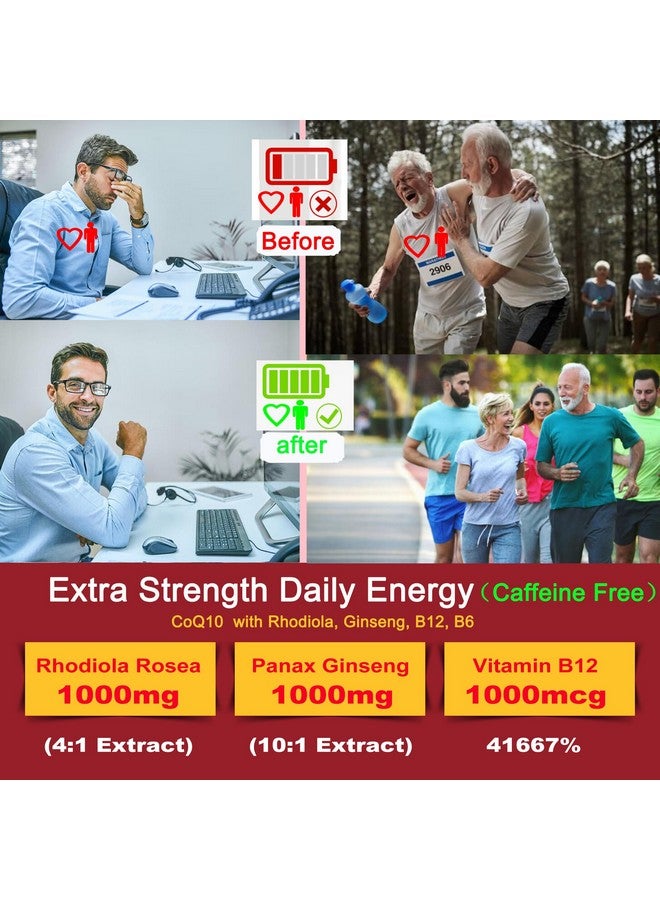 NEVISS Sugar Free CoQ10-200mg 400mg Filled Gummies - 2 Months Supply - w/ Vitamin B12 1000mcg, Rhodiola Rosea & Panax Ginseng, B6, Coenzyme Q10 Supplement for Hear-t, Energy, Antioxidant, Ultra Absorption - Image 5