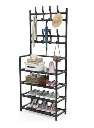 Americana Stand For Organizing Clothes And Shoes, Equipped With 5 Shelves And 8 Hooks (Multiple Colors And Uses) - pzsku/Z0107EBA3D6BF97AD74C0Z/45/_/1733793984/0674782a-b715-4d93-a4a4-c06655860c61
