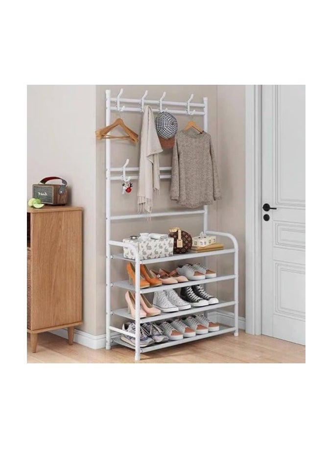 Americana Stand For Organizing Clothes And Shoes, Equipped With 5 Shelves And 8 Hooks (Multiple Colors And Uses)