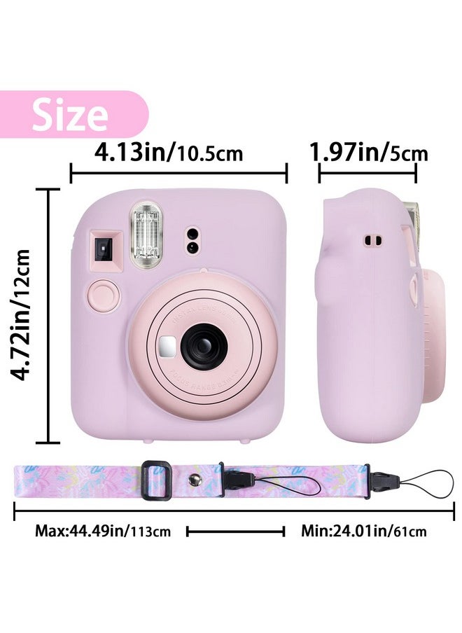 Aenllosi Silicon Protective Cover Suitable For Fujifilm Instax Mini 12 Camera With Shoulder Strap(Blossom Pink,Case Only)  - Image 4