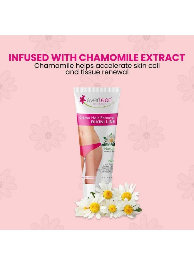 everteen كريم إزالة الشعر من إيفرتين للنساء والفتيات، كريم مزيل للشعر بدون ألم لخط البيكيني وتحت الإبطين، بدون رائحة قوية، أو اسمرار للبشرة أو طفح جلدي - عبوة مزدوجة 50غ + 50غ - Image 2