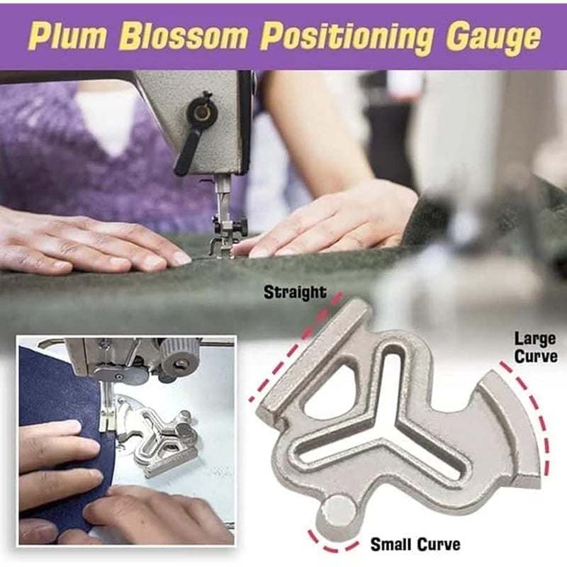Qitiieli Plum Blossom Positioning Gauge, Universal Sewing Machine, Durable Steel Sewing Edge Guide with 2 Screws, Fits Most Makes & Models of Industrial & Home Sewing Machines - Image 2