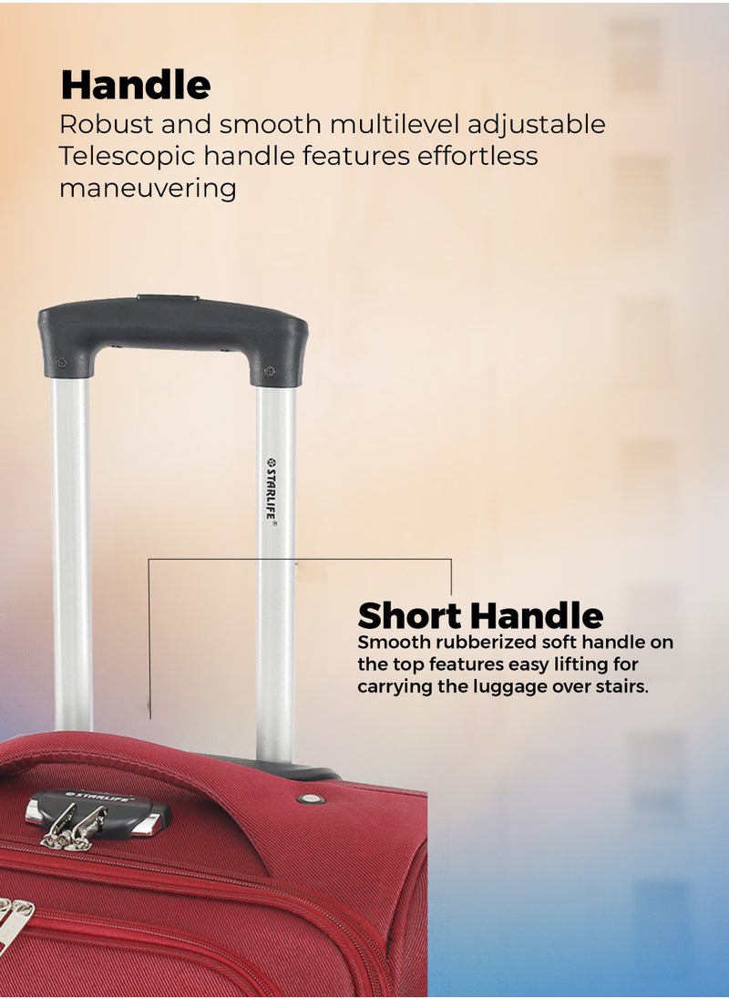 STARLIFE - Set of 3 Light Weight Polyester Trolley Luggage With Number Lock 20,24,28 Inches - Image 1