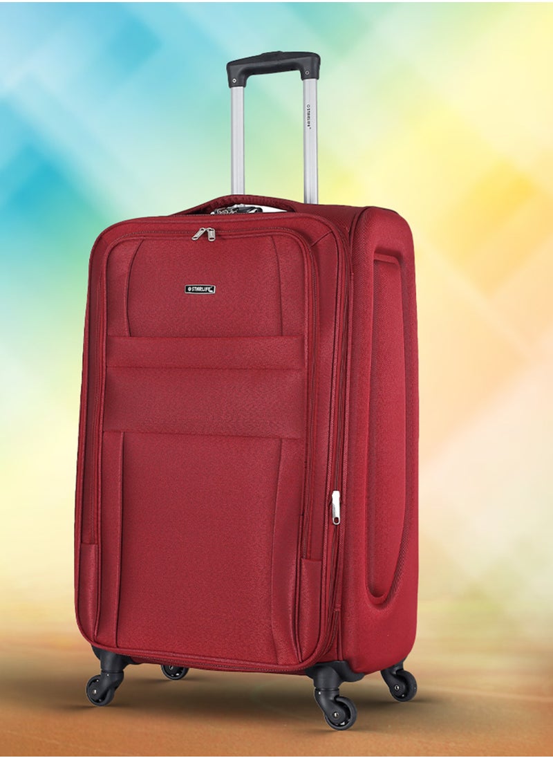 STARLIFE - Set of 3 Light Weight Polyester Trolley Luggage With Number Lock 20,24,28 Inches - Image 1