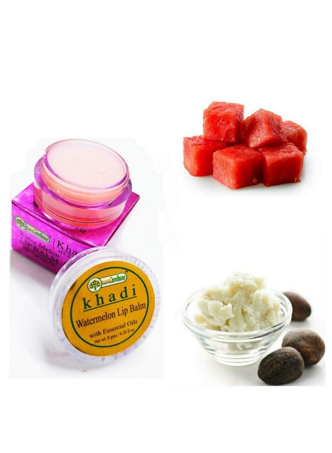 KHADI RISHIKESH Herbal Water Melon Lip Balm for men,women | Lip Care For Dark Lips | Paraben free, for Dry & Chapped Lips, 8gm - Image 1