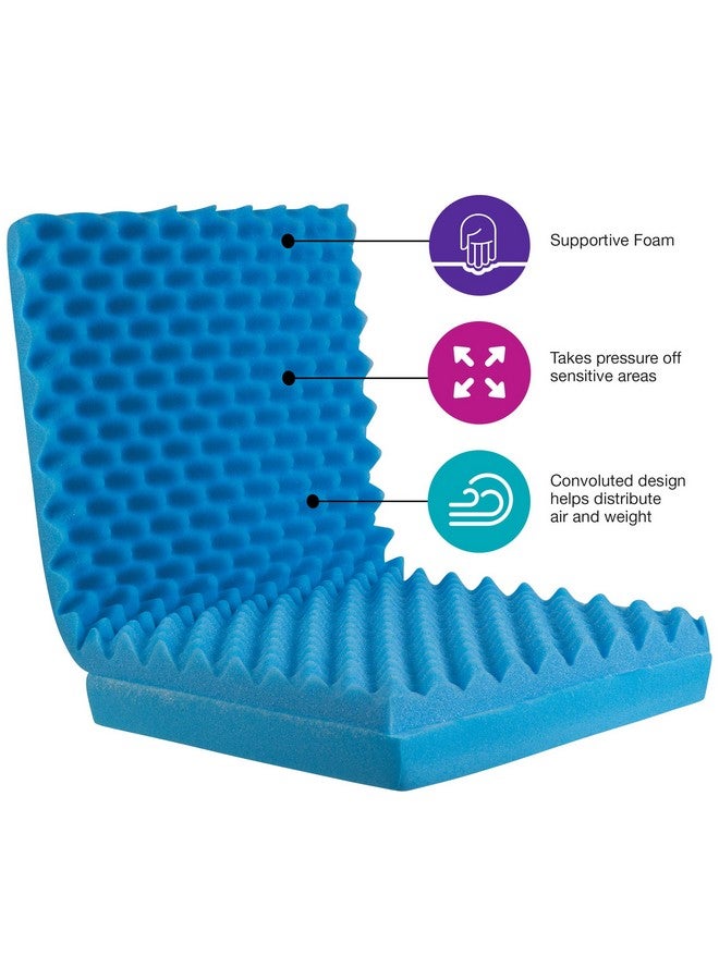 DMI DMI Convoluted Foam Chair Pad, Seat Cushion with Attached Back Cushion, Blue  - Image 2
