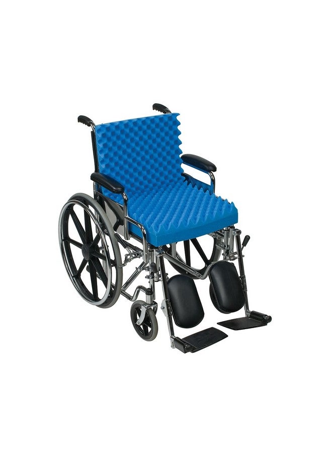 DMI DMI Convoluted Foam Chair Pad, Seat Cushion with Attached Back Cushion, Blue  - Image 4