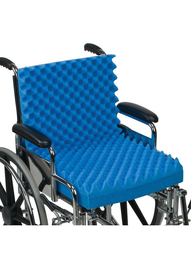 DMI DMI Convoluted Foam Chair Pad, Seat Cushion with Attached Back Cushion, Blue  - Image 5