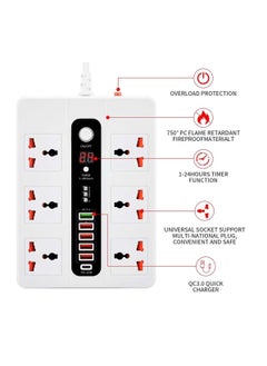 Pama BLK-11 Universal Extension Cord With 6 Universal Sockets, 5 USB ports, 1 PD Ports and 2 Meter Multicolour  - Image 3