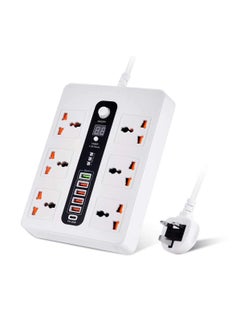 Pama BLK-11 Universal Extension Cord With 6 Universal Sockets, 5 USB ports, 1 PD Ports and 2 Meter Multicolour  - Image 1