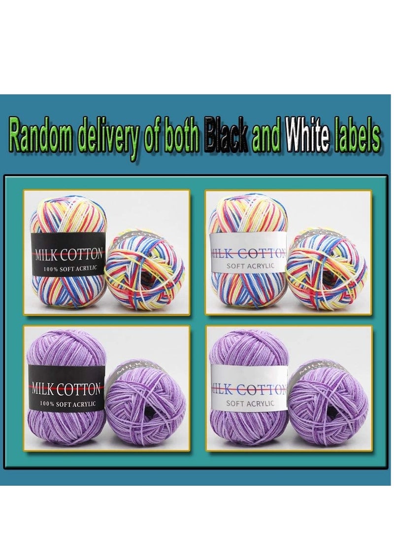 KASTWAVE 6 Rolls 50g Yarn Skeins Assorted Colors Crochet Yarn, Soft Yarn for Crocheting and Knitting Craft Project, Assorted Starter Crochet Kit Yarn Bulk for Adults and Kids - Image 3