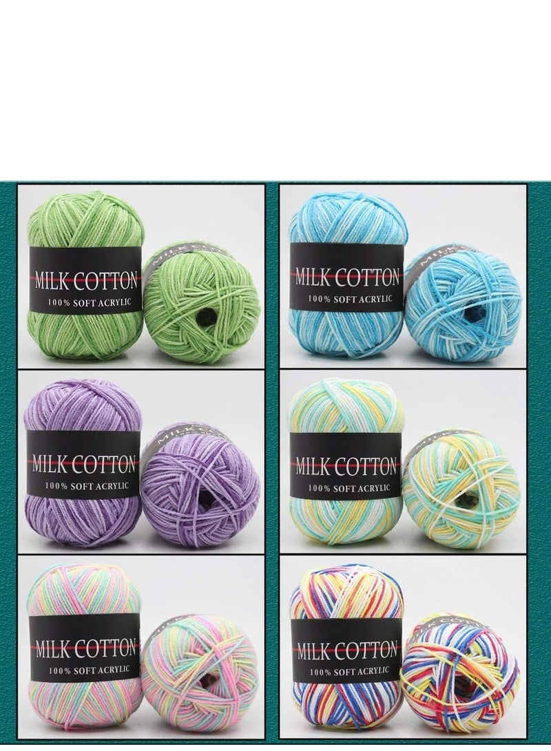 KASTWAVE 6 Rolls 50g Yarn Skeins Assorted Colors Crochet Yarn, Soft Yarn for Crocheting and Knitting Craft Project, Assorted Starter Crochet Kit Yarn Bulk for Adults and Kids - Image 5