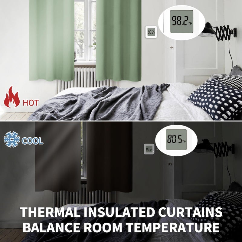 BGment Rod Pocket Blackout Curtains 72 Inches Length for Bedroom - Thermal Insulated Room Darkening Curtain for Living Room  Olive Green  42 x 72 Inch  2 Panels - Image 3