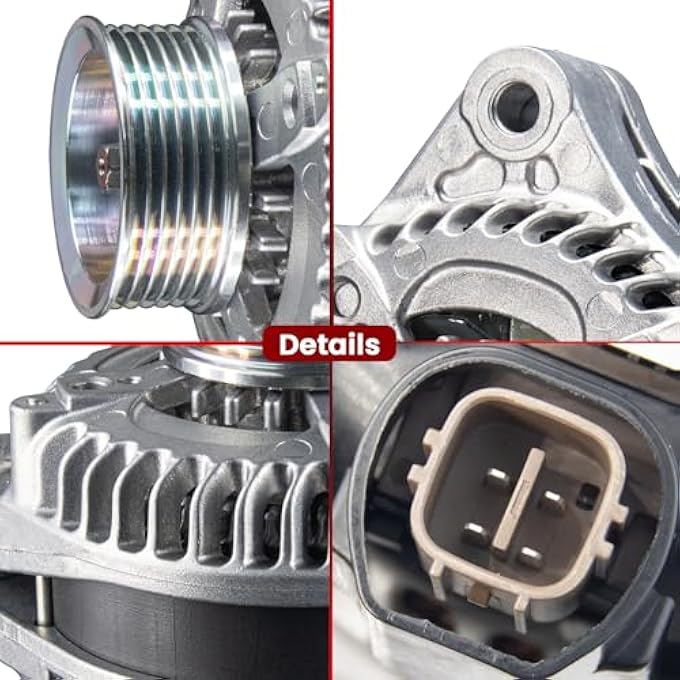 AOTPAT High Output Alternator for:-Acura RL 2005-2008,TL 2004-2008,MDX 2003-2009,for:-Honda Pilot Odyssey Ridgeline 2005 2006 2007 2008,3.2L,3.5L,3.7L,130AMP 12V OE#31100-RDJ-A01(1Pc) - Image 5