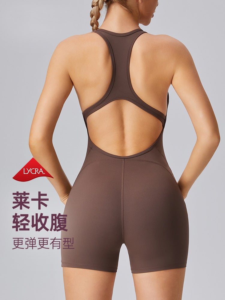 Cross-border Europe and the United States sexy I-back hollow jumpsuit women's high-elastic hip-lift naked feeling quick-drying exercise yoga jumpsuit - Image 2