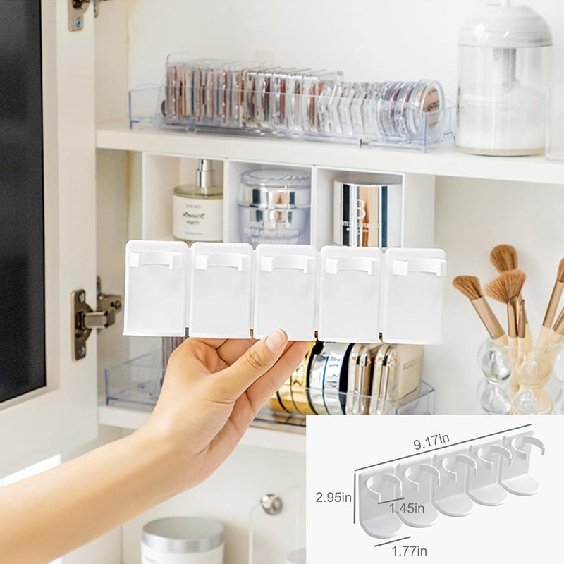 MURTISIDDH MURTISIDDH Bathroom Wall Self Adhesive 5 Grid Cosmetic Bottles Organizer WallMounted Row Storage Rack Bathroom Shelf Basket  - Image 3