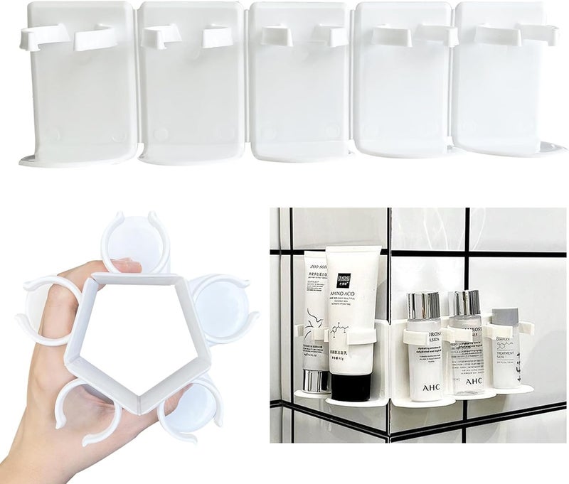 MURTISIDDH MURTISIDDH Bathroom Wall Self Adhesive 5 Grid Cosmetic Bottles Organizer WallMounted Row Storage Rack Bathroom Shelf Basket  - Image 1