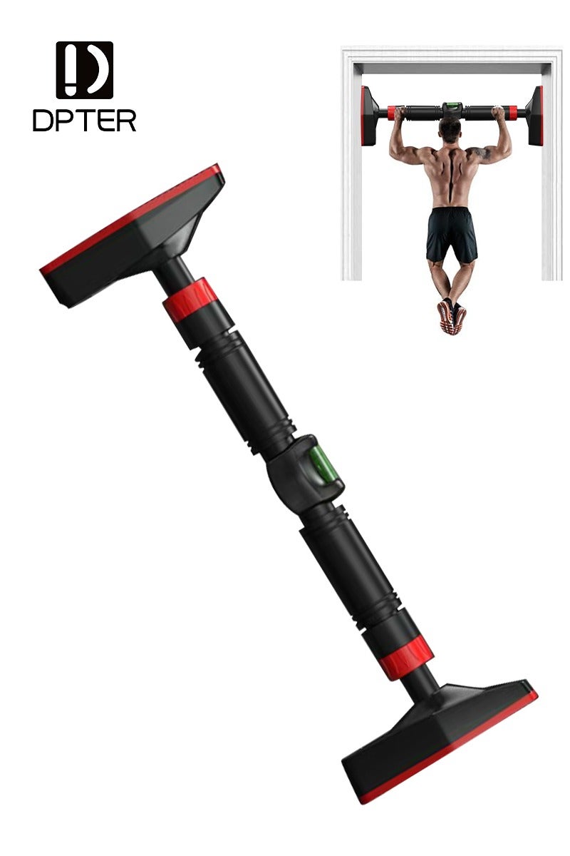 ديبتر 96-135 سم قضيب تمرين سحب قابل للتعديل لتعليق الباب بدون براغي ومقابض مريحة للتمارين الرياضية المنزلية وبناء العضلات، مقاوم للانزلاق، أسود - Image 1