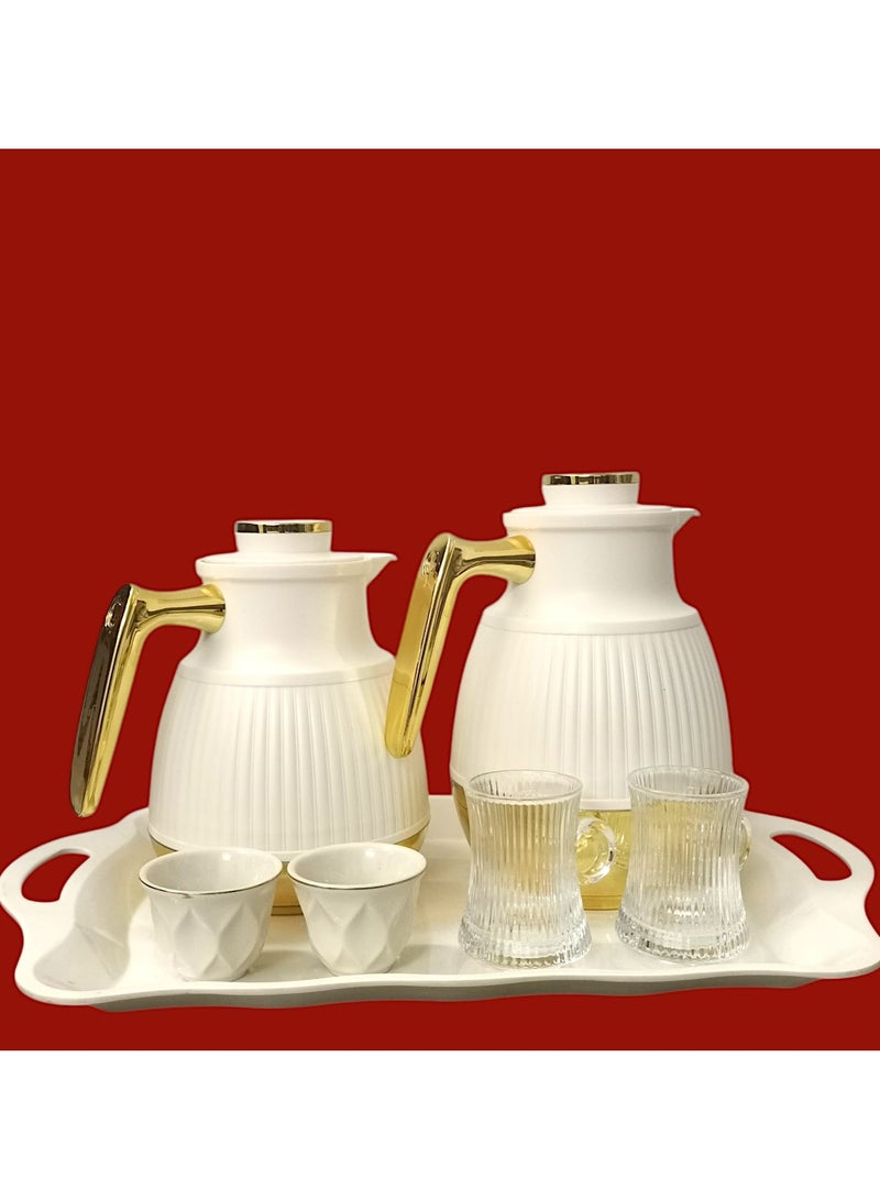Rema Attractive Coffee and Tea Fridge Thermos Set with Elegant Design Gold 1L + 0.5L - Image 1