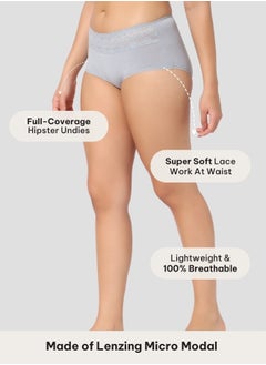 Intimate Queen Intimate Queen Modal Bae Super Soft Hipster Lacy Eco-Friendly Underwear (Pack of 3)  - Image 4