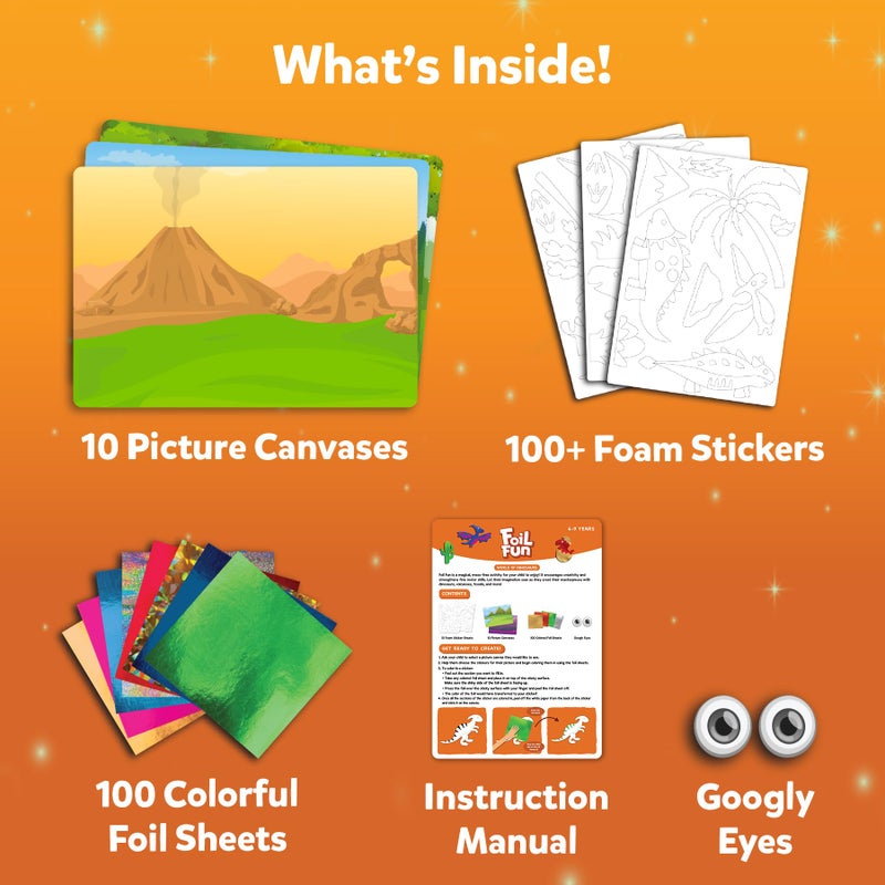 Skillmatics Foil Fun - Dinosaurs, No Mess Art for Kids, Craft Kits & Supplies, DIY Creative Activity, Travel Toys, Gifts for Boys & Girls Ages 4, 5, 6, 7, 8, 9 - Image 3