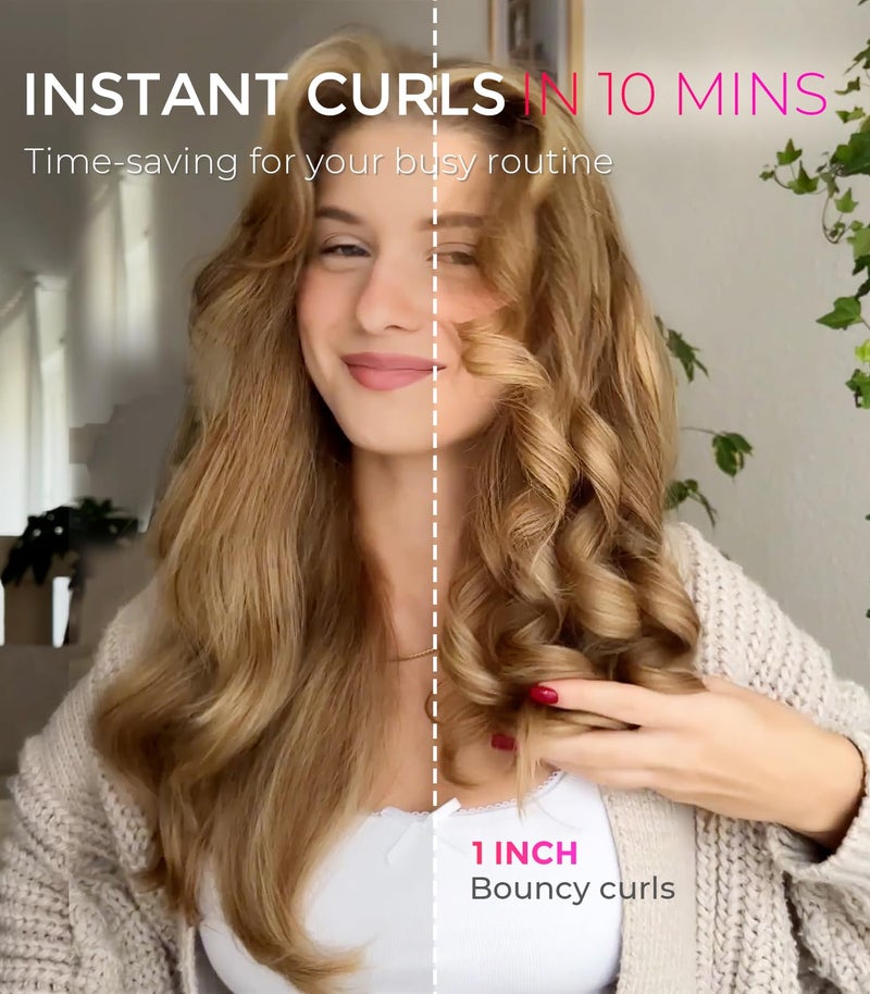 TYMO Automatic Rotating Curling Iron - TYMO CURLPRO Beach Waves Curling Wand, Portable Hair Curler, 500 Million Ionic, Dual Voltage & Lightweight for Travel, Ceramic Coating, 1 Inch, Pink - Image 3