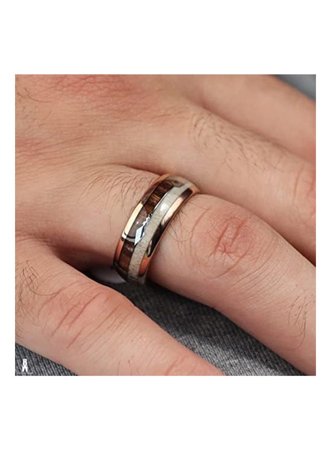 خاتم تنجستن دب سهم 8 ملم مطعم بالطبيعة - Image 4