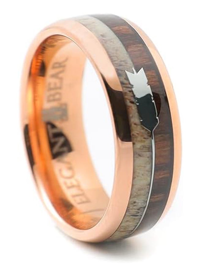 خاتم تنجستن دب سهم 8 ملم مطعم بالطبيعة - Image 2