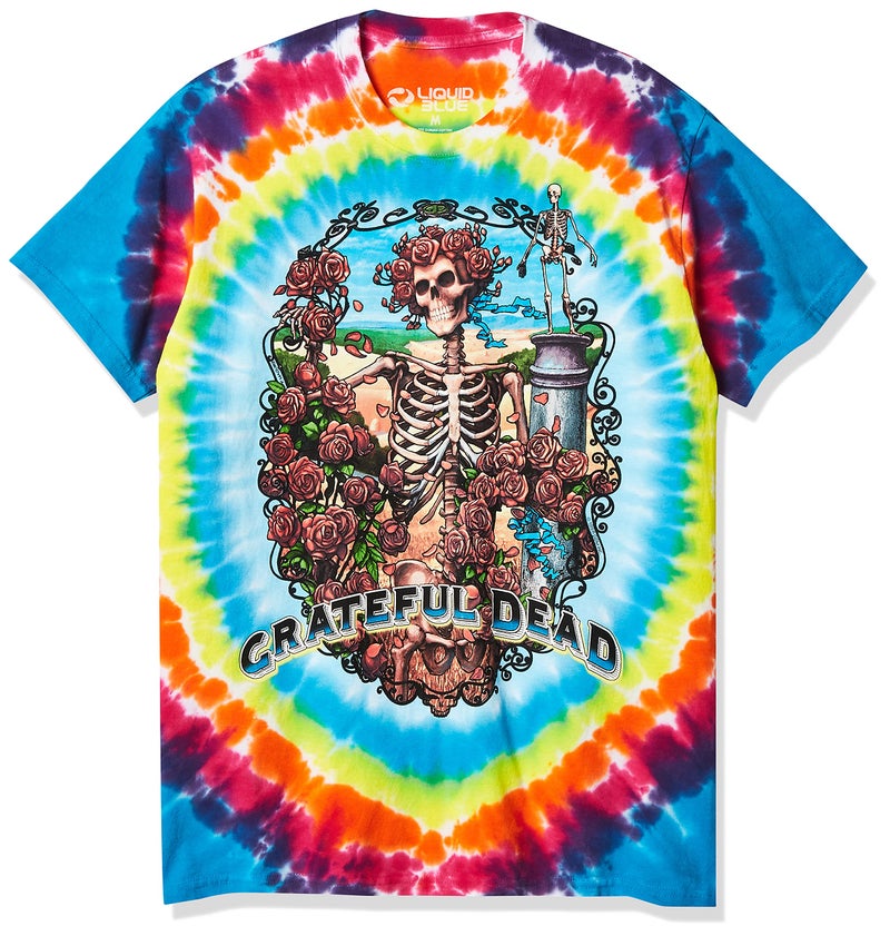 Liquid Blue mens Grateful Dead Rainbow Bertha Tie Dye Short Sleeve T-shirt T Shirt, Multi Tie Dye, X-Large US - Image 1