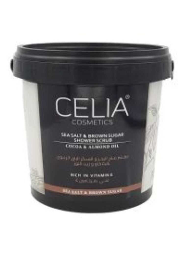 CELIA COSMETICS Sea Salt & Brown Sugar Shower Scrub with Almond & Cocoa Oil 700g