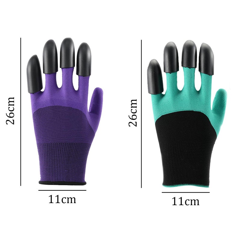 TRKETK 2 Pairs of Garden Gloves with Claws, Premium Waterproof Garden Gloves Work Gloves with 8 Claws Garden Engineering Gloves with Claws for Digging and Planting - Image 2