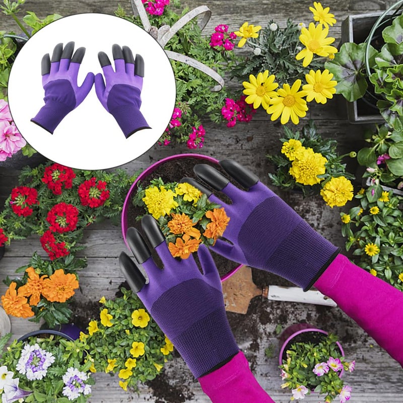 TRKETK 2 Pairs of Garden Gloves with Claws, Premium Waterproof Garden Gloves Work Gloves with 8 Claws Garden Engineering Gloves with Claws for Digging and Planting - Image 4