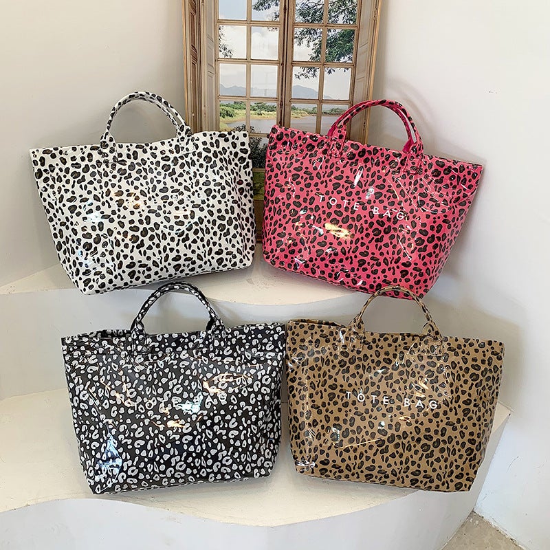 Leopard Print Large Tote Bag for Women - Image 1