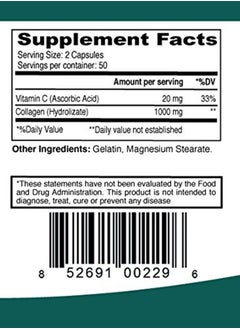 elp essential Collagen + C Type Collagen Plus Vitamin C, 100 Capsules 1000mg  - Image 3