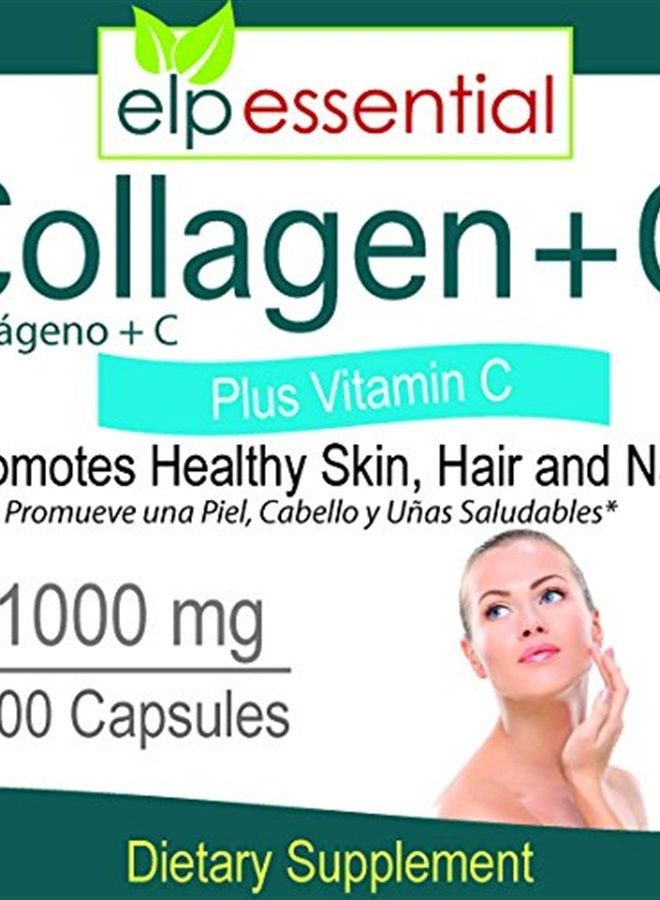 elp essential كولاجين + نوع C كولاجين مع فيتامين C، 100 كبسولة 1000 ملغ - Image 2