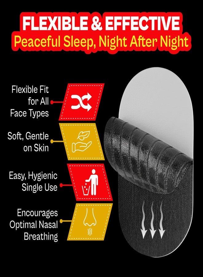 Vn care 30 Pcs Mouth Tape for Sleeping Adults – Anti Snoring Sleep Strips, Mouth Breathing Stopper for Nose Breathing & Better Sleep | Hypoallergenic Adhesive, Comfortable Fit | Black Sleep Mouth Tape (Pack of 30) - Image 3