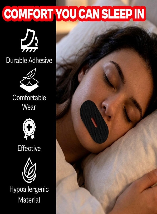 Vn care 30 Pcs Mouth Tape for Sleeping Adults – Anti Snoring Sleep Strips, Mouth Breathing Stopper for Nose Breathing & Better Sleep | Hypoallergenic Adhesive, Comfortable Fit | Black Sleep Mouth Tape (Pack of 30) - Image 4