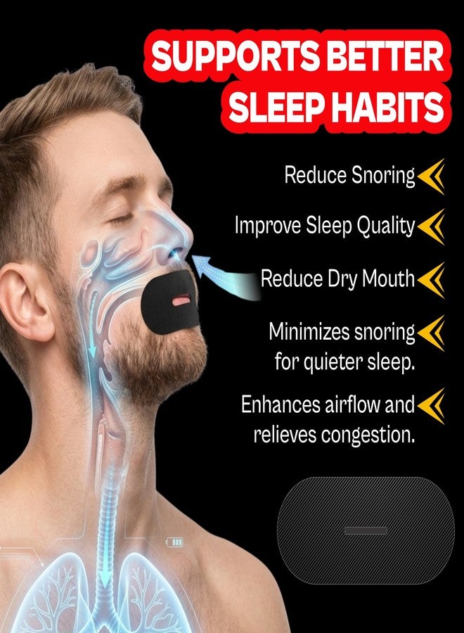 Vn care 30 Pcs Mouth Tape for Sleeping Adults – Anti Snoring Sleep Strips, Mouth Breathing Stopper for Nose Breathing & Better Sleep | Hypoallergenic Adhesive, Comfortable Fit | Black Sleep Mouth Tape (Pack of 30) - Image 5