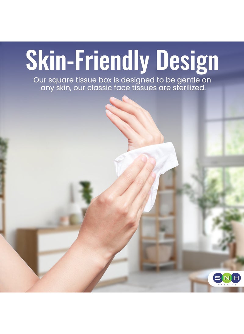 إس إن إتش باكينج علبة مناديل وجه جديدة، 30 علبة، 200 ورقة × طبقتين لكل علبة، إجمالي 6000 ورقة. - Image 3