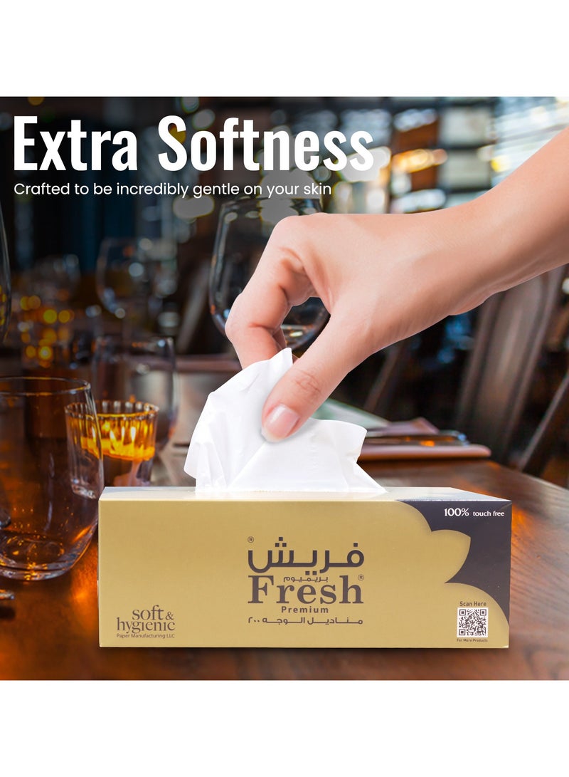 إس إن إتش باكينج علبة مناديل وجه جديدة، 30 علبة، 200 ورقة × طبقتين لكل علبة، إجمالي 6000 ورقة. - Image 4