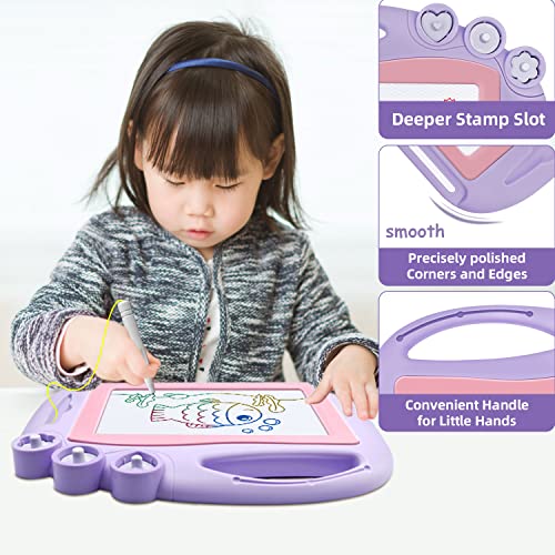 AiTuiTui Magnetic Drawing Board Toddler Toys for Girls Gifts, Erasable Sketch Writing Doodle Pad Travel Games for Kids in Car, Early Education Learning Skill Development Toys for Kids Toddlers - Image 2
