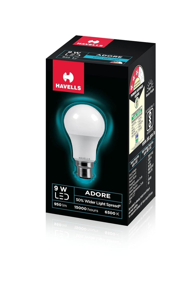 Havells 9w LED Bulb for Home & Office |B22 LED Bulb Base |Cool Day White Light (6500K) |4Kv Surge Protection |High Voltage Protection |Eco Friendly Energy Efficient | Pack of 1 - Image 1