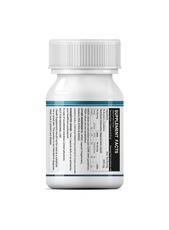 Inlife مكمل INLIFE N أسيتيل سيستين NAC 600 ملغ | مضاد أكسدة، يدعم صحة الكبد والجهاز التنفسي - 60 كبسولة نباتية (عبوة من 1) - Image 5