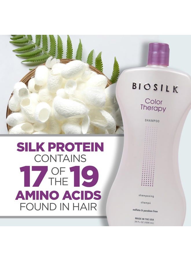 BIOSILK Color Therapy Shampoo, Gently Cleanses Without Stripping Hair Color, Color Protection While Cleansing, Sulfate, Paraben & Cruelty-Free, 34 Oz - Image 5