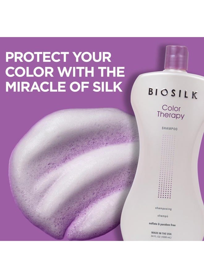 BIOSILK Color Therapy Shampoo, Gently Cleanses Without Stripping Hair Color, Color Protection While Cleansing, Sulfate, Paraben & Cruelty-Free, 34 Oz - Image 4