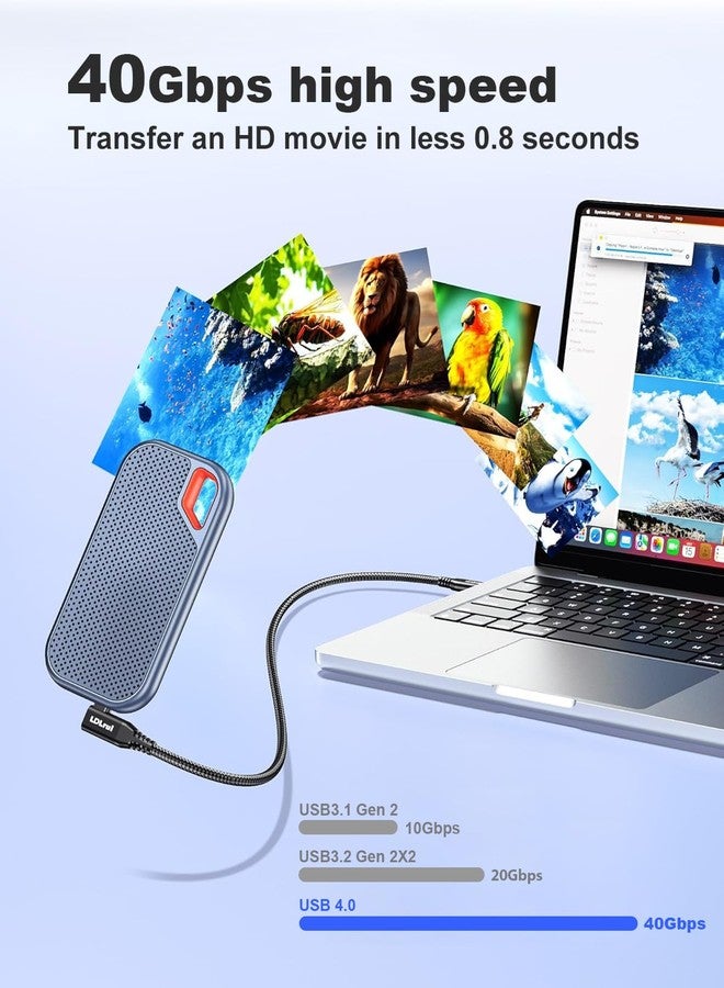 LDLrui USB C Monitor Cable 8K/4K UHD Display[4FT], 40Gbps USB 4 High Speed Data Transfer Cable, Right Angle USB C for Thunderbolt 4 Cord, 240W Fast Charging for iPhone 16, MacBook Pro, KVM Switch, Samsung - Image 3